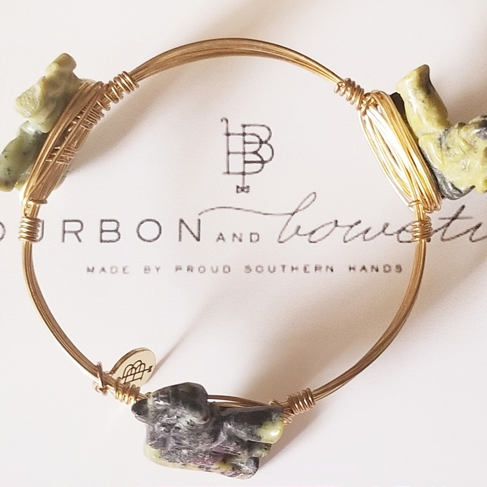 Bourbon and Bowties Wired Elephant Bracelet